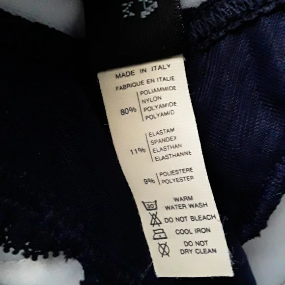 90s La Perla Bustier & Thong, Pleated (Plisse), Dark Navy, Sz 32 & 2 ITALY - Picture 15 of 16